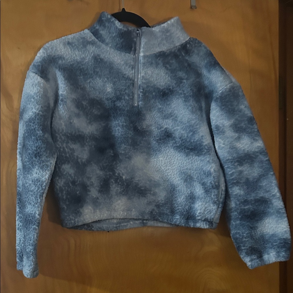 Old Navy Kids Cropped Gray and Blue Sweater